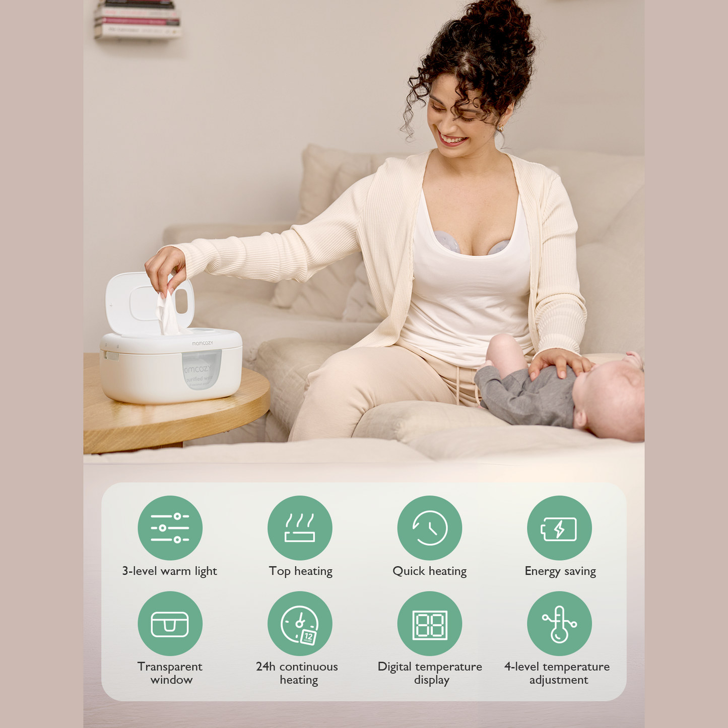 Momcozy Health Care Baby Wipe Warmer White