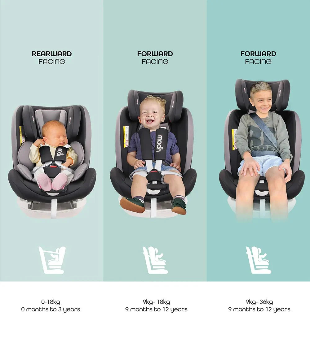 Moon Melhor Baby Seat Black Birth to 12 Years