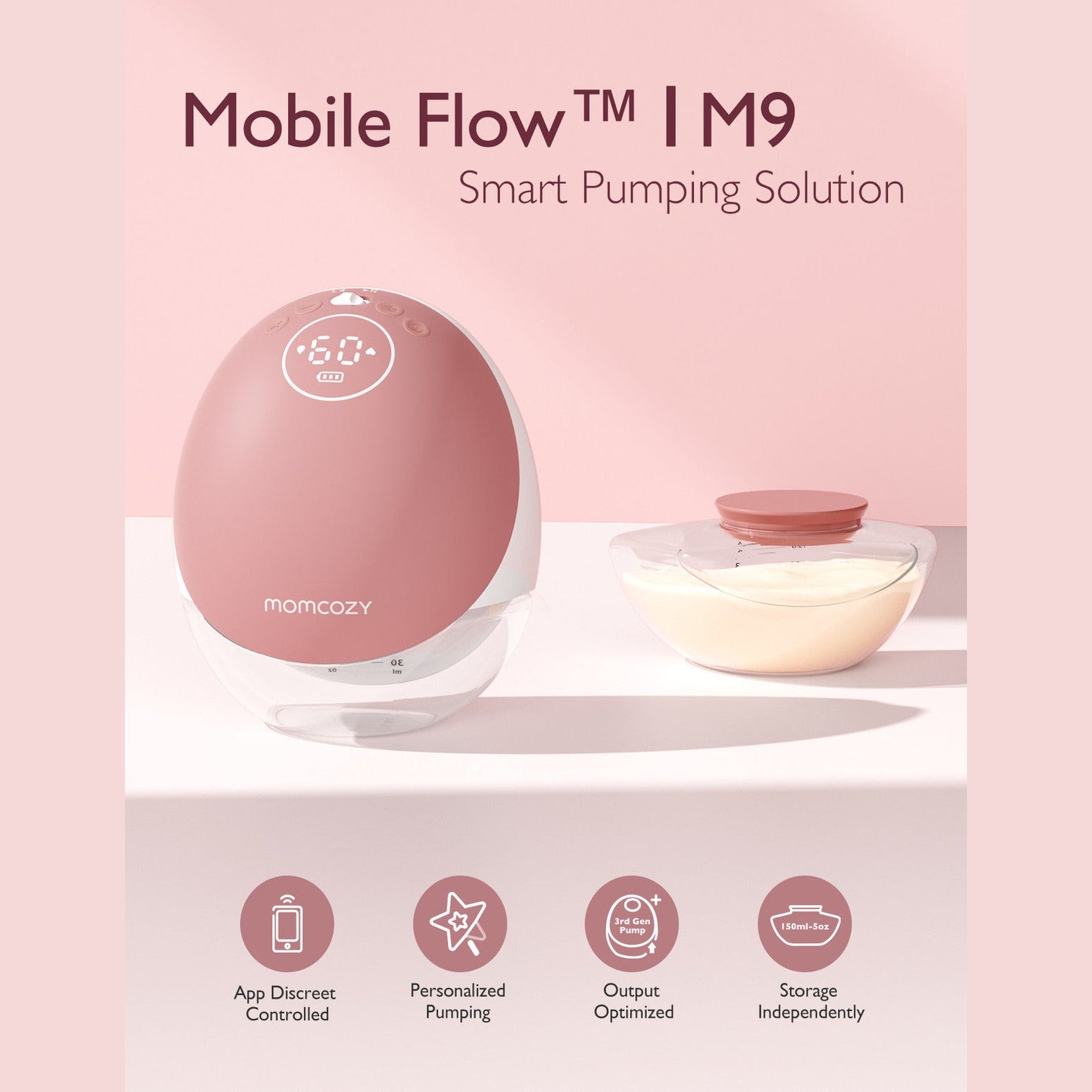 Momcozy Breast Pump M9 Single Cozy Red