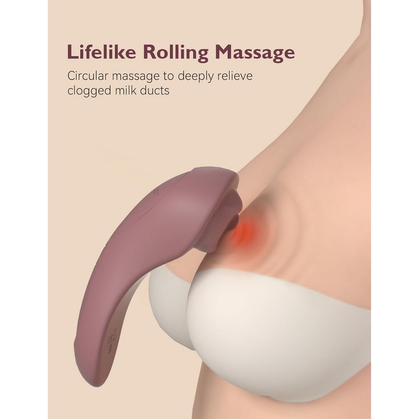 Momcozy Maternity Accessory 3-in-1 Kneading Lactation Massager Maroon