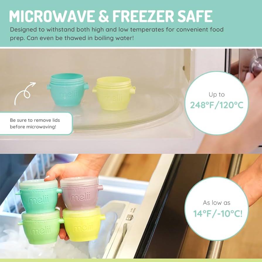 Melii Snap & Go Pods (6oz) - 4 piece set Multicolor ~ 3 to 24 Months- Open Box