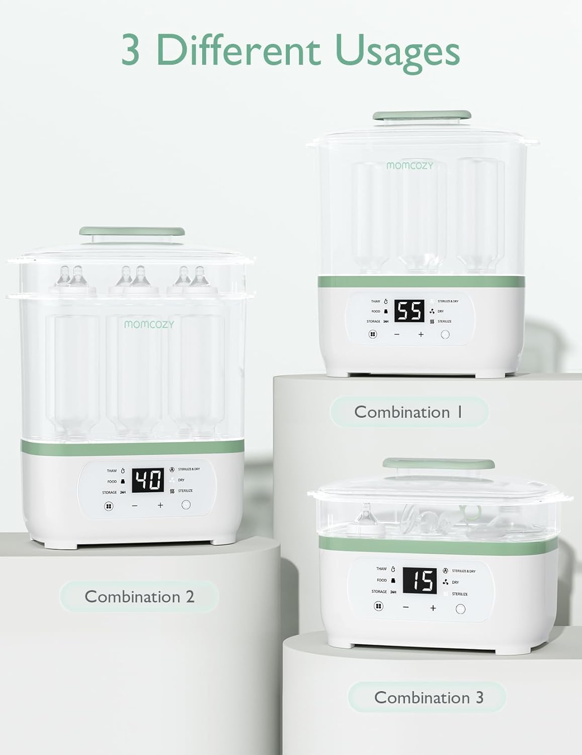 Momcozy Sterilizers & Warmer 8 in 1 Sterilizer and Dryer White