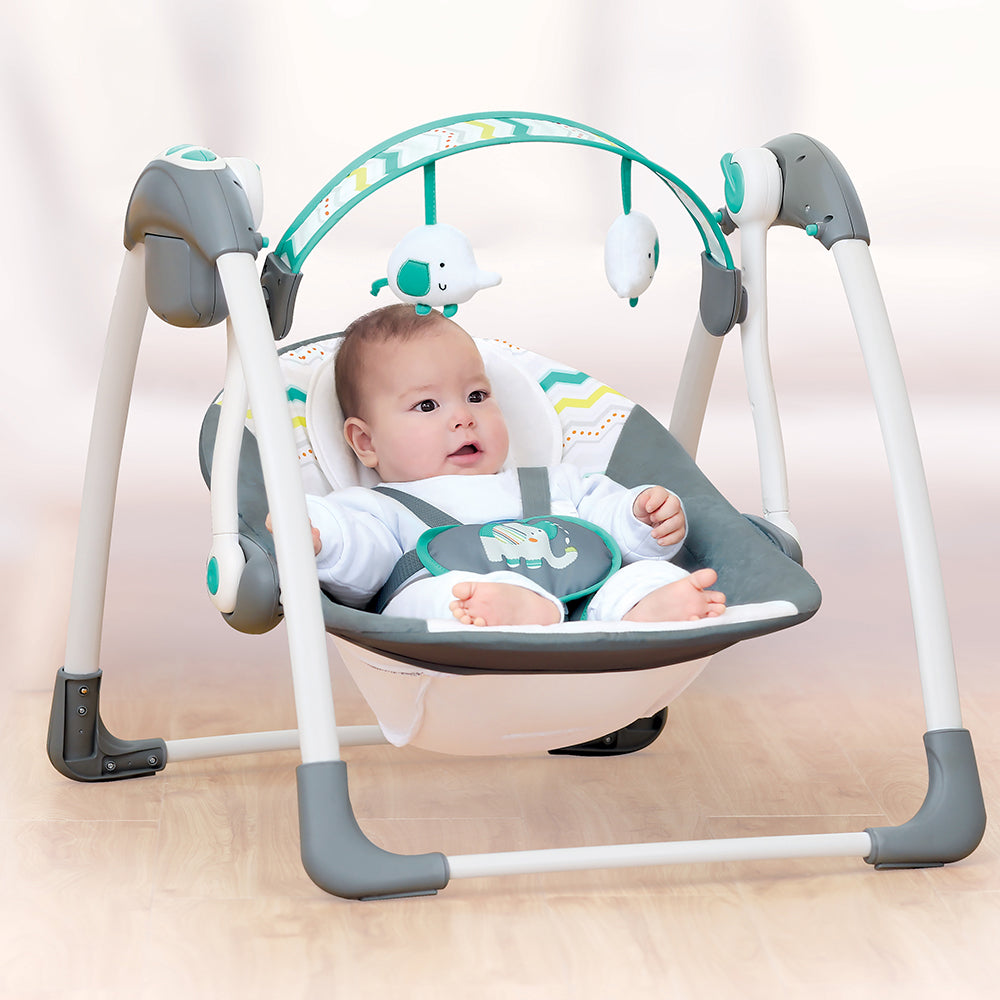 Mastela Deluxe Portable Swing - Fashion-Grey - Birth+ to 24months - Toys4All.in