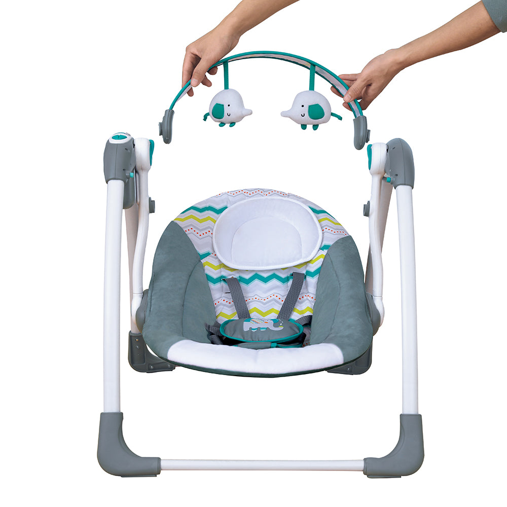 Mastela Deluxe Portable Swing - Fashion-Grey - Birth+ to 24months - Toys4All.in
