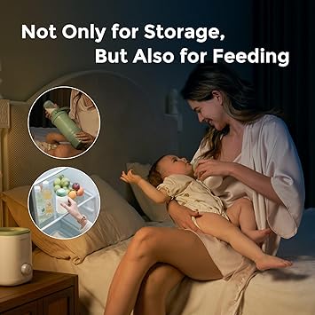 Momcozy Breastfeeding Access Natural Baby Bottle, 11oz Wide-Neck Breast Milk Container*4 Green