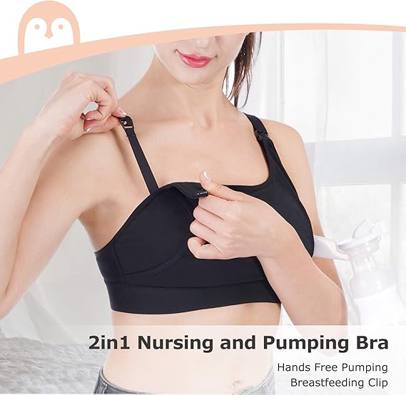 Momcozy Maternity Accessory YN08-Hands-Free Pumping Bra- Black