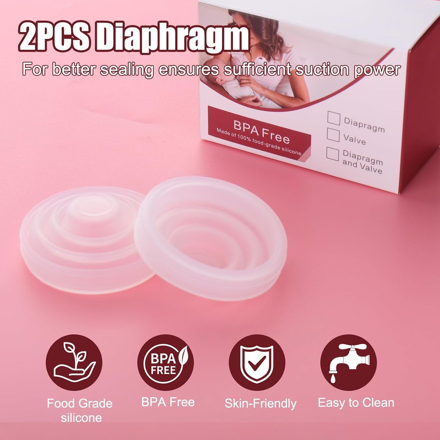 Momcozy Breastfeeding Access Silicone Diaphragm for M5*2 Transparent