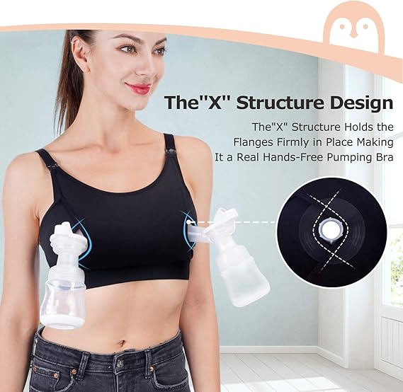 Momcozy Maternity Accessory YN08-Hands-Free Pumping Bra- Black