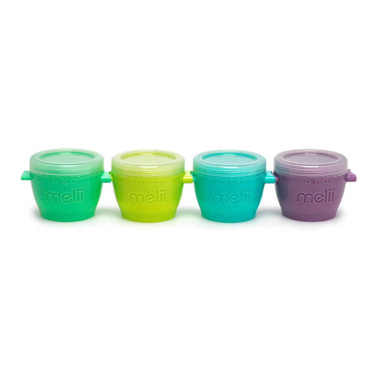 Melii Snap & Go Pods (6oz) - 4 piece set Multicolor ~ 3 to 24 Months- Open Box