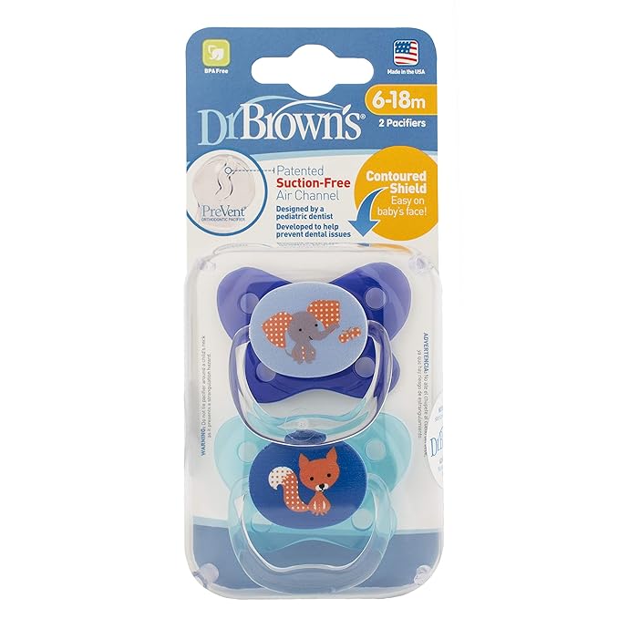 Dr. Brown's Pacifier Prevent Butterfly Soother - Stage 1 Pink (Pack of 2) (Birth to 6 Months)