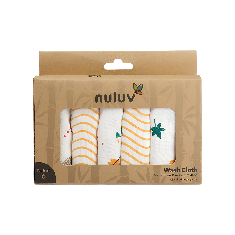 Nuluv Baby Wash Cloth (0 to 6 Months) White - Pack of 6