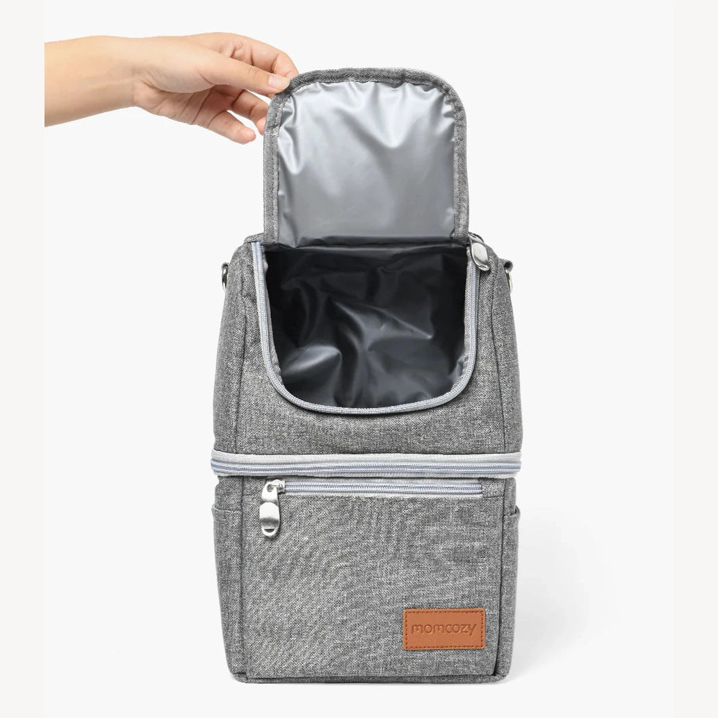 Momcozy Milk Bags  Multi-Function Breastmilk Cooler Bag Grey