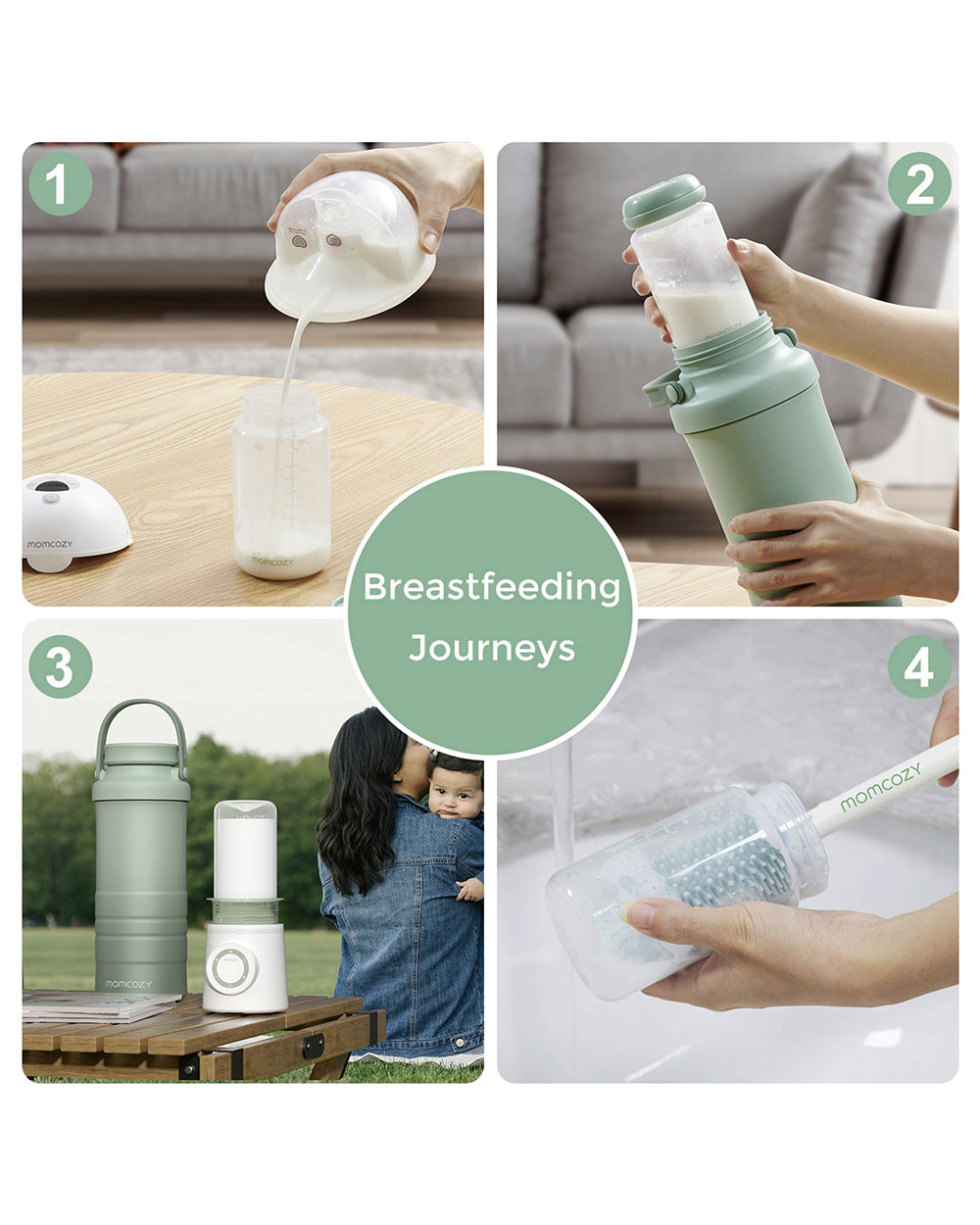 Momcozy Portable Baby Bottle Cooler - 24 Hour Ice-Free Cooling, 22oz with 2 Storage Bottles - image 13