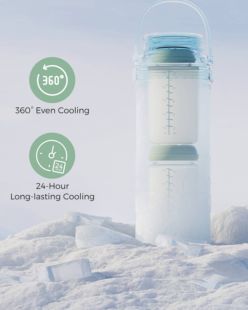 Momcozy Portable Baby Bottle Cooler - 24 Hour Ice-Free Cooling, 22oz with 2 Storage Bottles - image 22