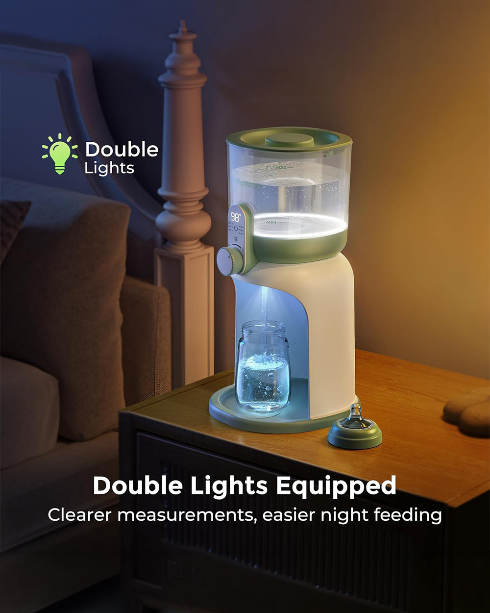 Momcozy Instant Water Warmer & Formula Dispenser with 6 Temperature Settings & Dual Night Lights - image 3