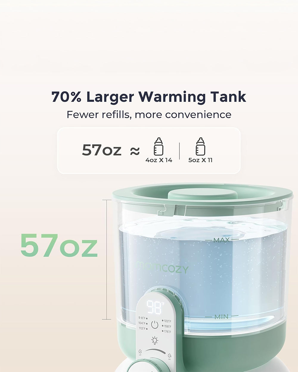 Momcozy Instant Water Warmer & Formula Dispenser with 6 Temperature Settings & Dual Night Lights - image 4
