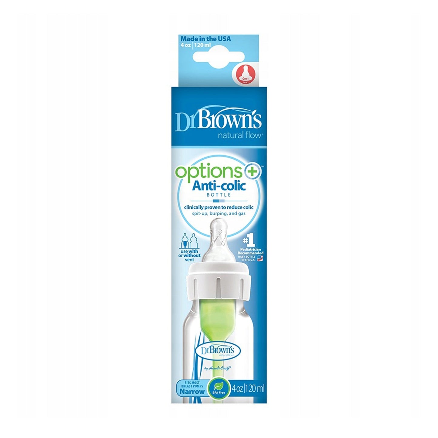 Dr. Brown PP Narrow Options+ White Bottle || Pack of 1 || Birth+ to 3months