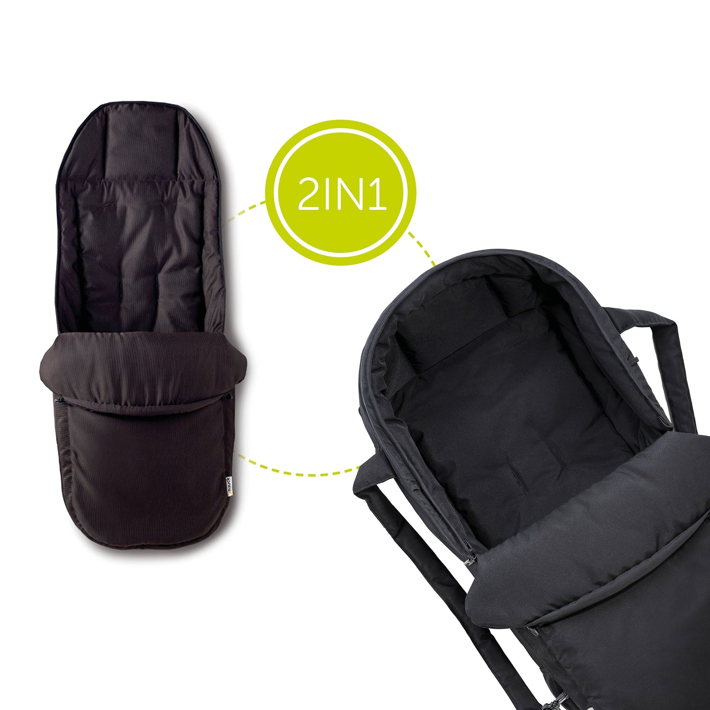 Hauck 2 in1 Carrycot || Fashion-Black || Birth+ to 9months