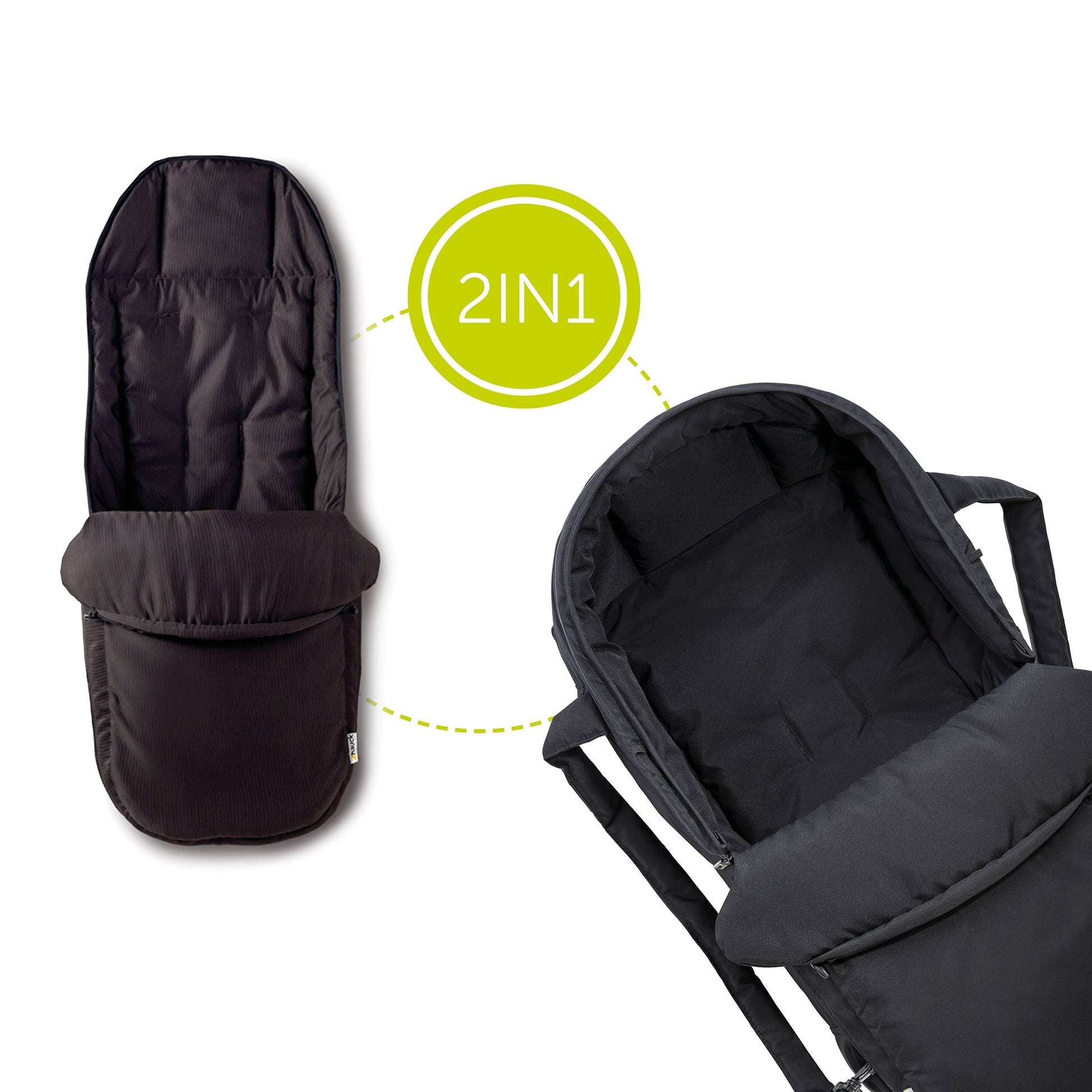 Hauck 2 in1 Carrycot || Fashion-Black || Birth+ to 9months