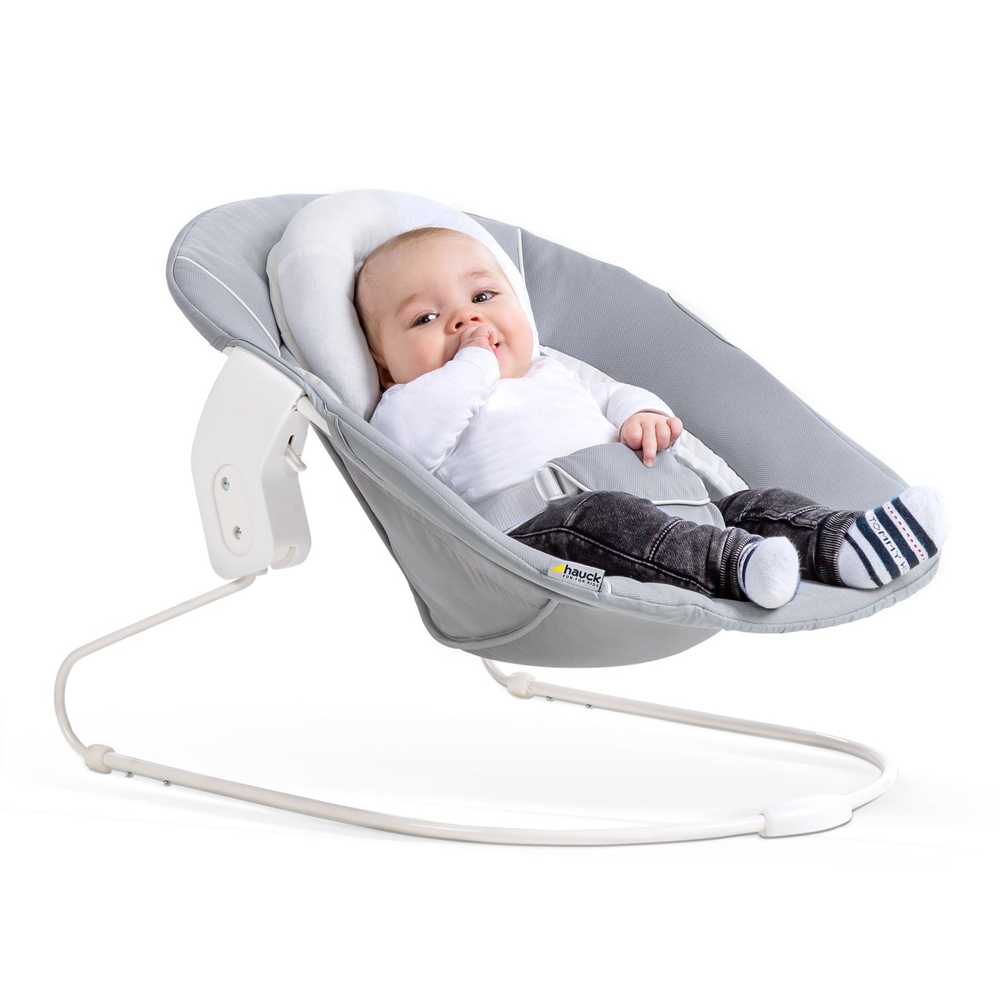 Hauck Alpha Bouncer 2in1 Rocker & Bouncer || Fashion-Grey || Used for Birth+ to 9M