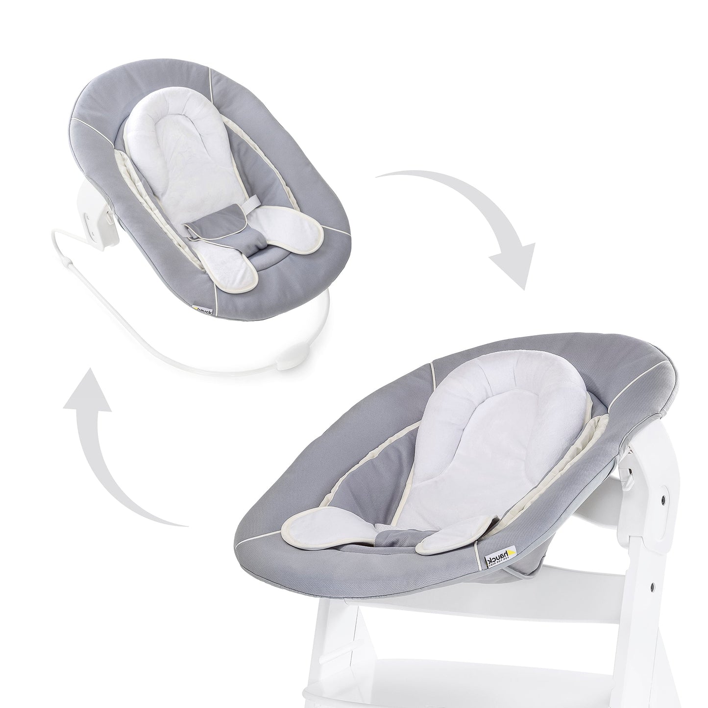Hauck Alpha Bouncer 2in1 Rocker & Bouncer || Fashion-Grey || Used for Birth+ to 9M