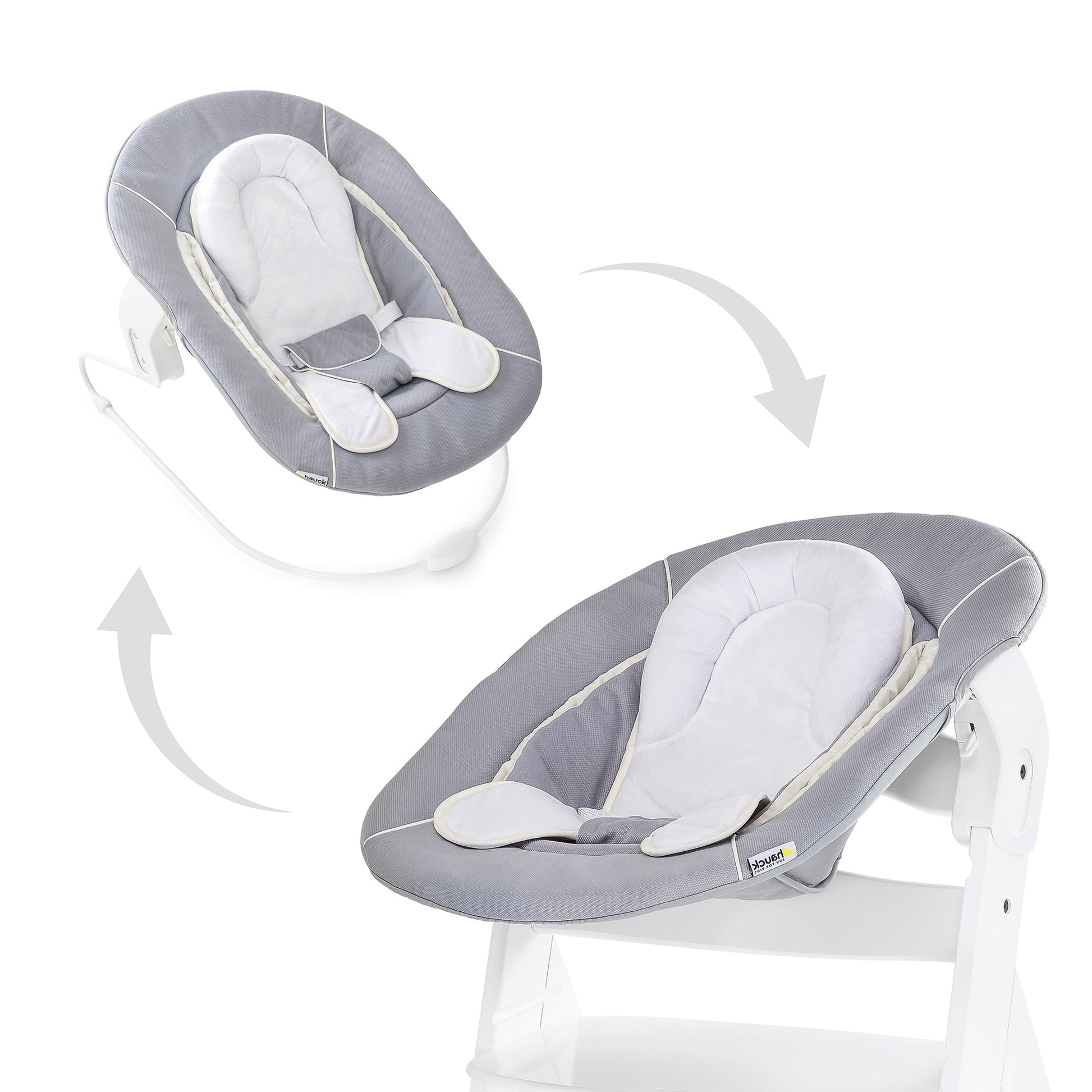 Hauck Alpha Bouncer 2in1 Rocker & Bouncer || Fashion-Grey || Used for Birth+ to 9M