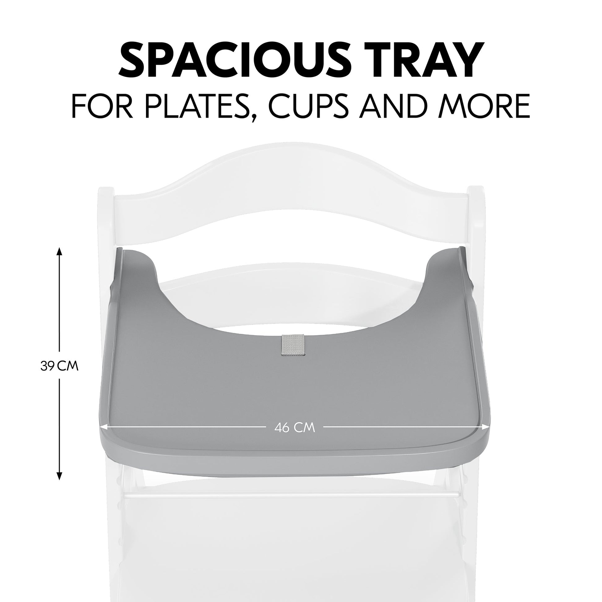 Hauck Alpha Wooden Tray | Fashion Grey | Used for 6M to 36M