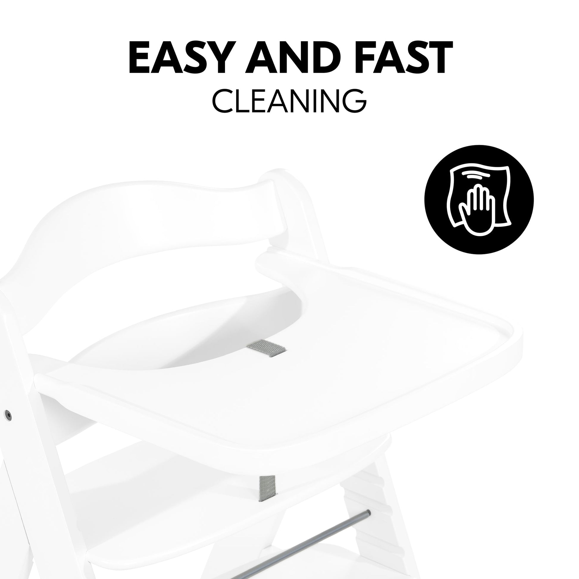 Hauck Alpha Wooden Tray | Fashion White | Used for 6M to 36M