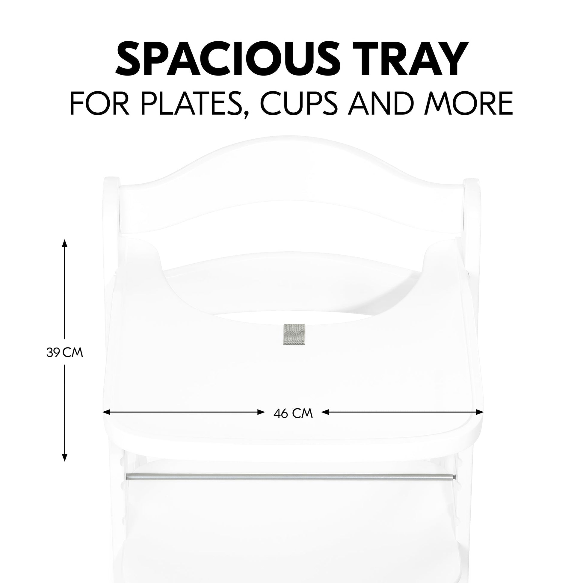 Hauck Alpha Wooden Tray | Fashion White | Used for 6M to 36M