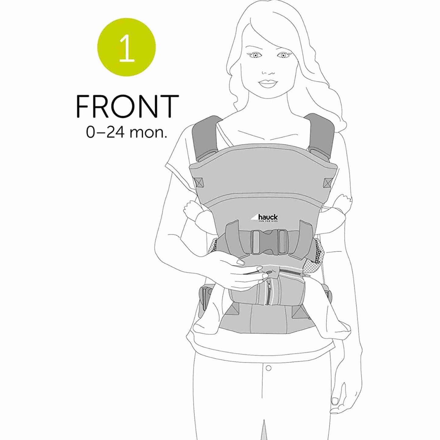 Hauck Close to Me Infant carrier | Fashion Black | Used for Birth+ to 9M