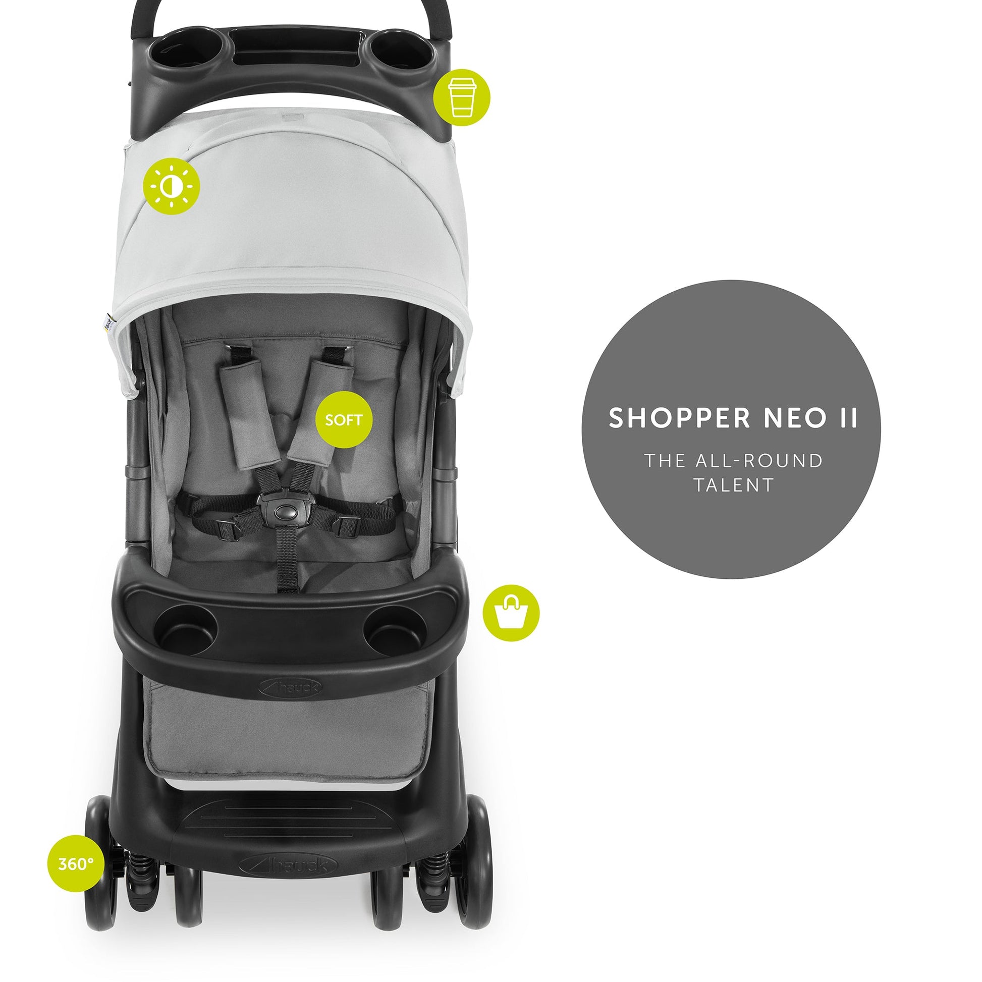 Hauck Grey Shopper Neo Stroller || Birth+ to 48months