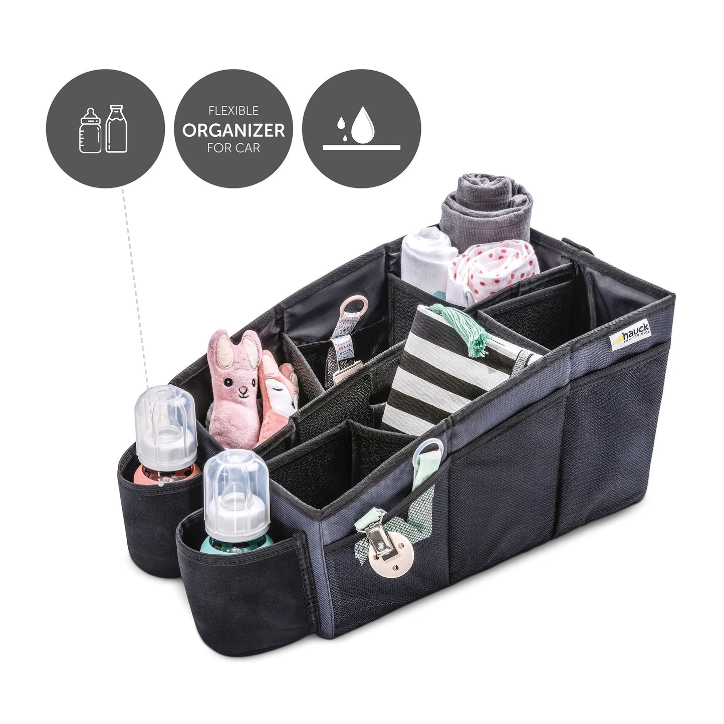 Hauck Organize Me Travel & Gear Accessories  |  Fashion Grey | Used for Birth+ to 36M