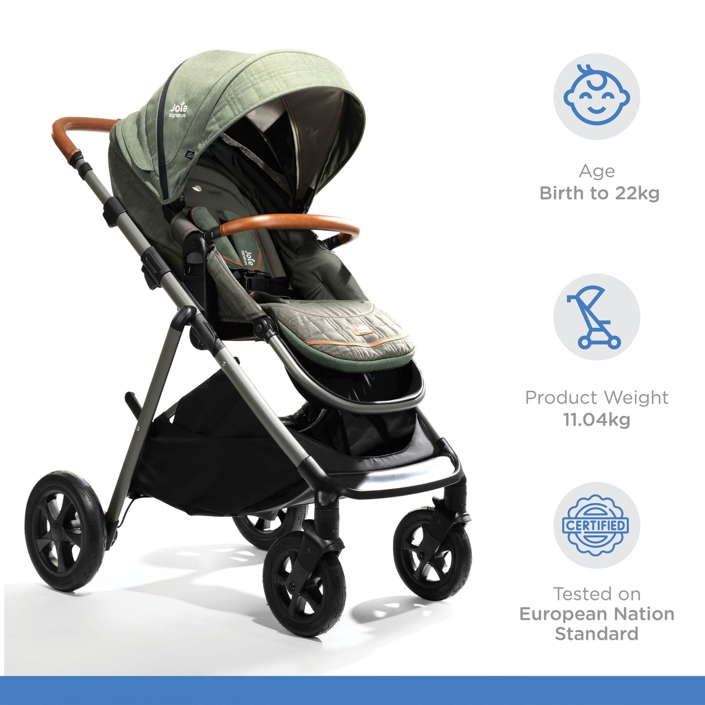 Joie Aeria Stroller || Fashion-Pine || Birth+ to 48months