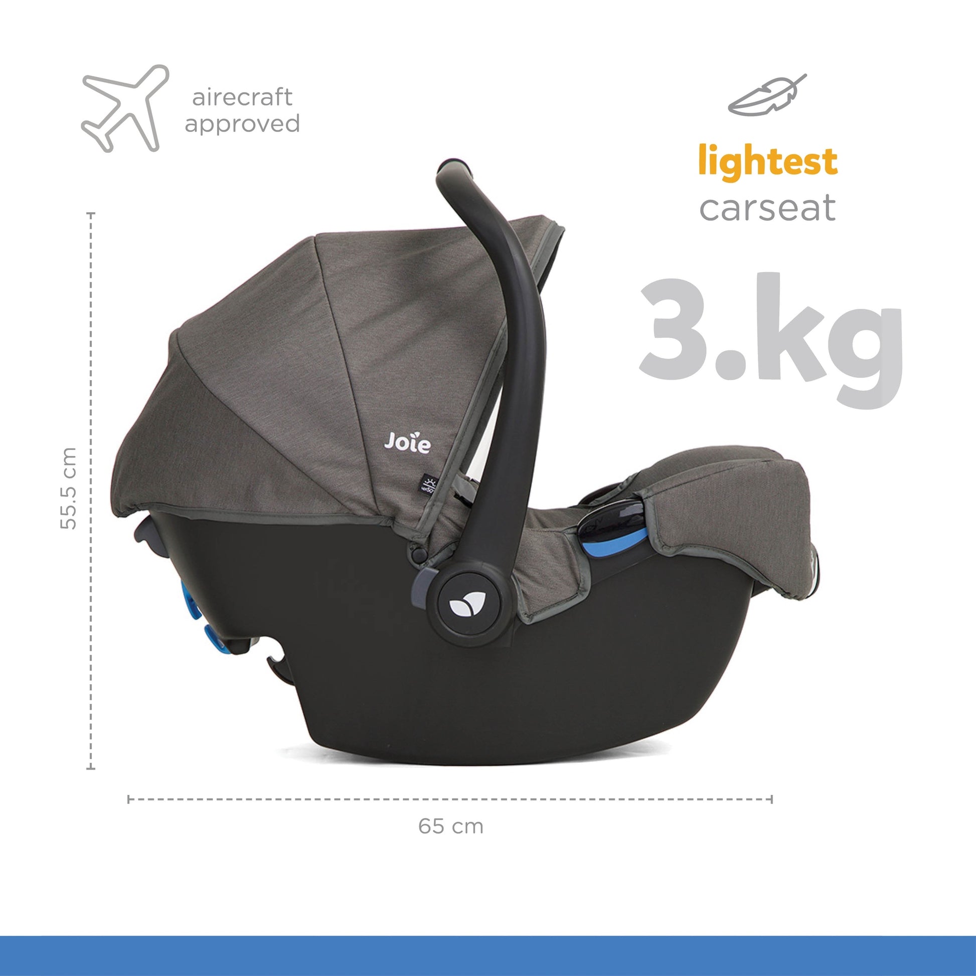 Joie Gemm Color Infant Carrier || Fashion - Foggy Grey || Birth+ to 12months
