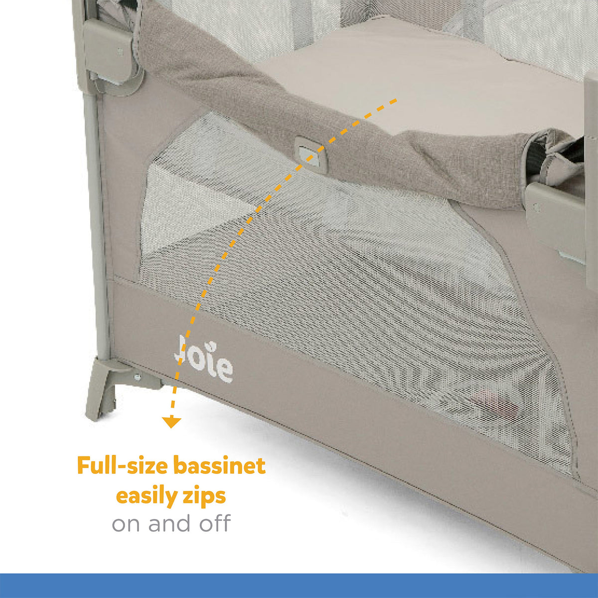 Joie Kubbie Sleep Playard || Fashion - Satellite || Birth+ to 36months || Distress Box