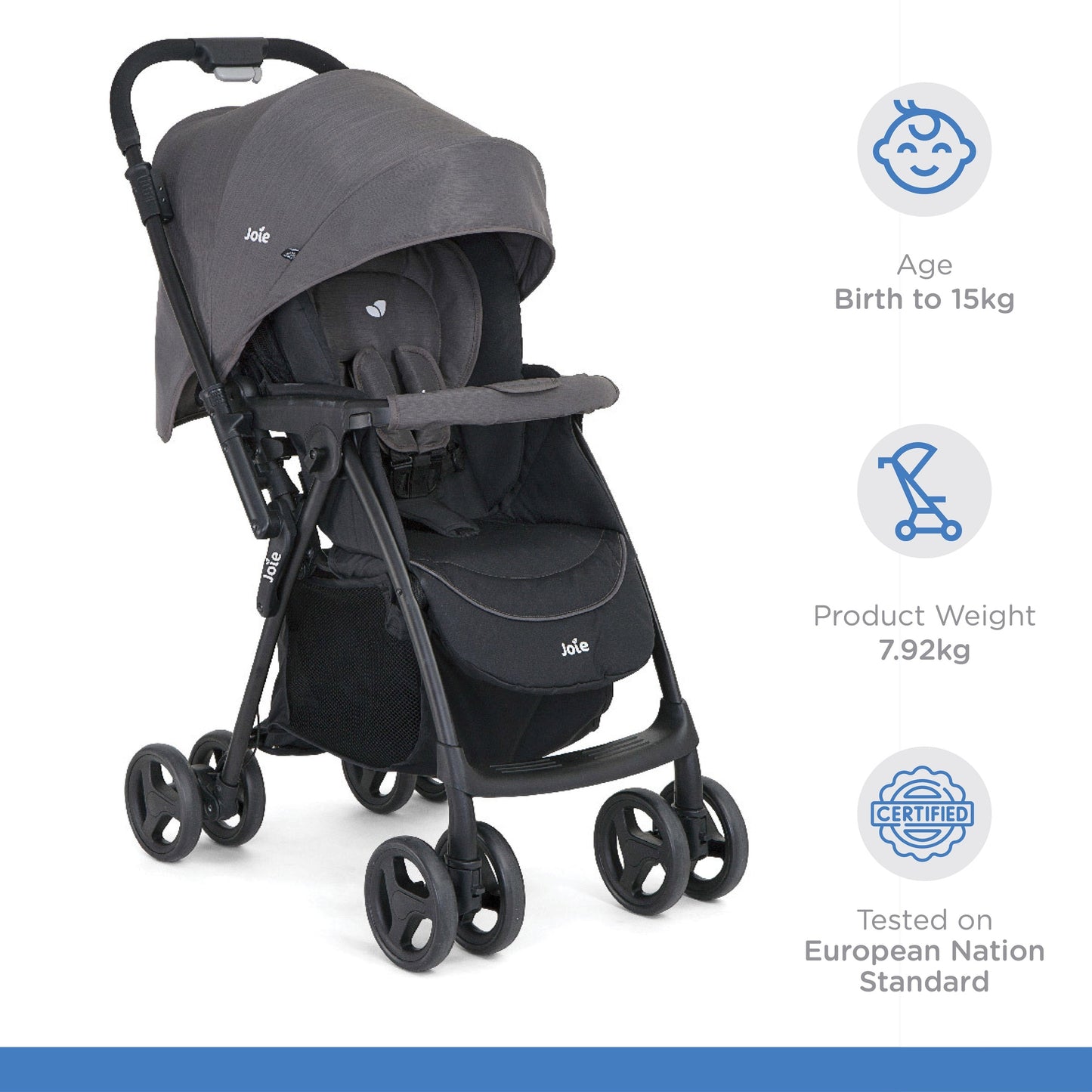 Joie Mirus Reversible Handle Stroller || Fashion-Ember || Birth+ to 36months