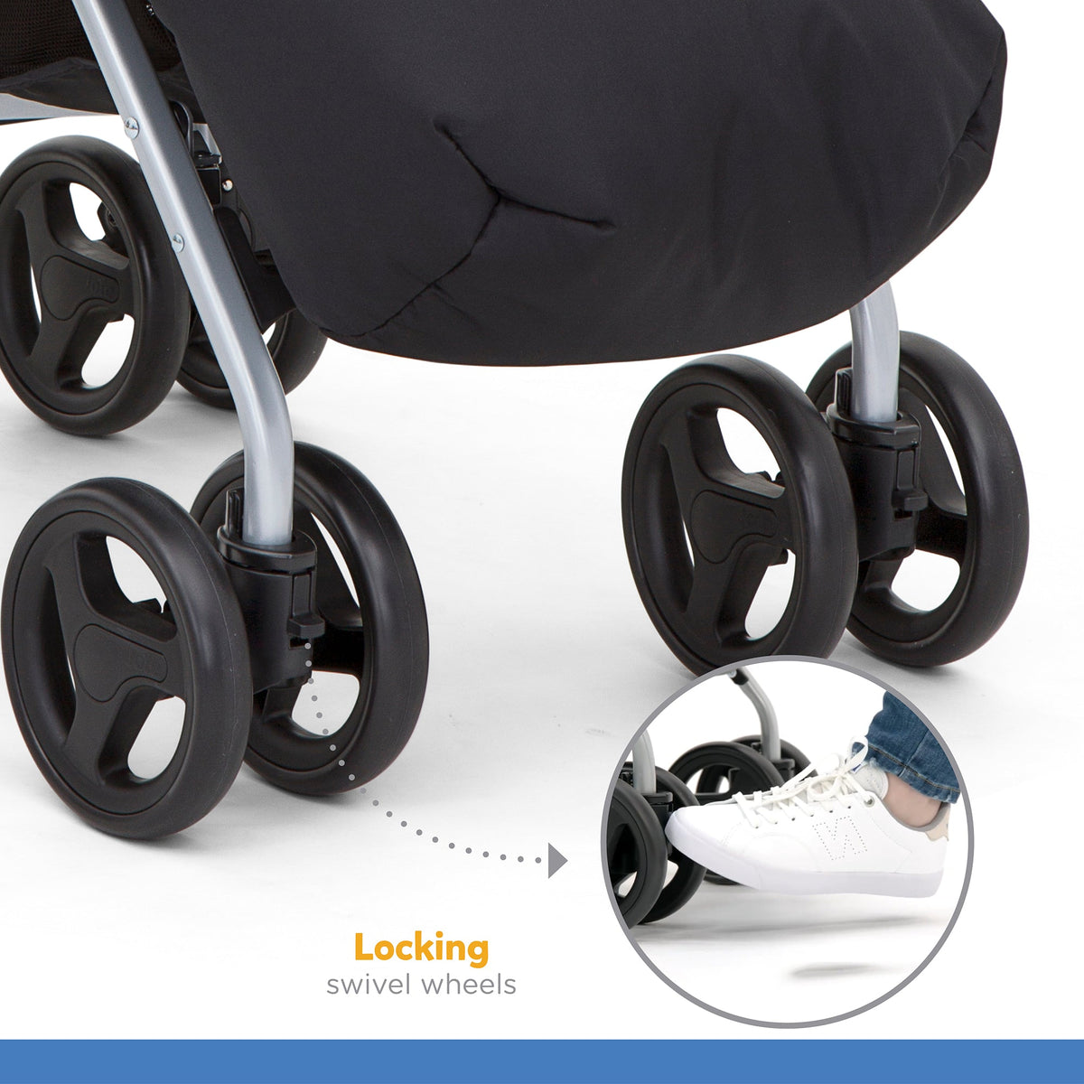Joie Rapid Stroller || Fashion-Skewed Lines Caviar || Used for Birth+ to 36months