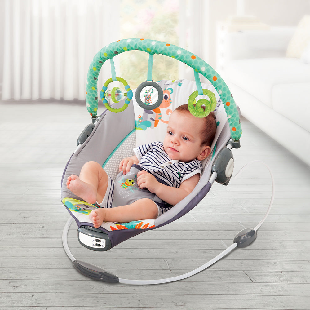 Mastela Music Vibrations Bouncer || Fashion-Grey || 3months to 12months