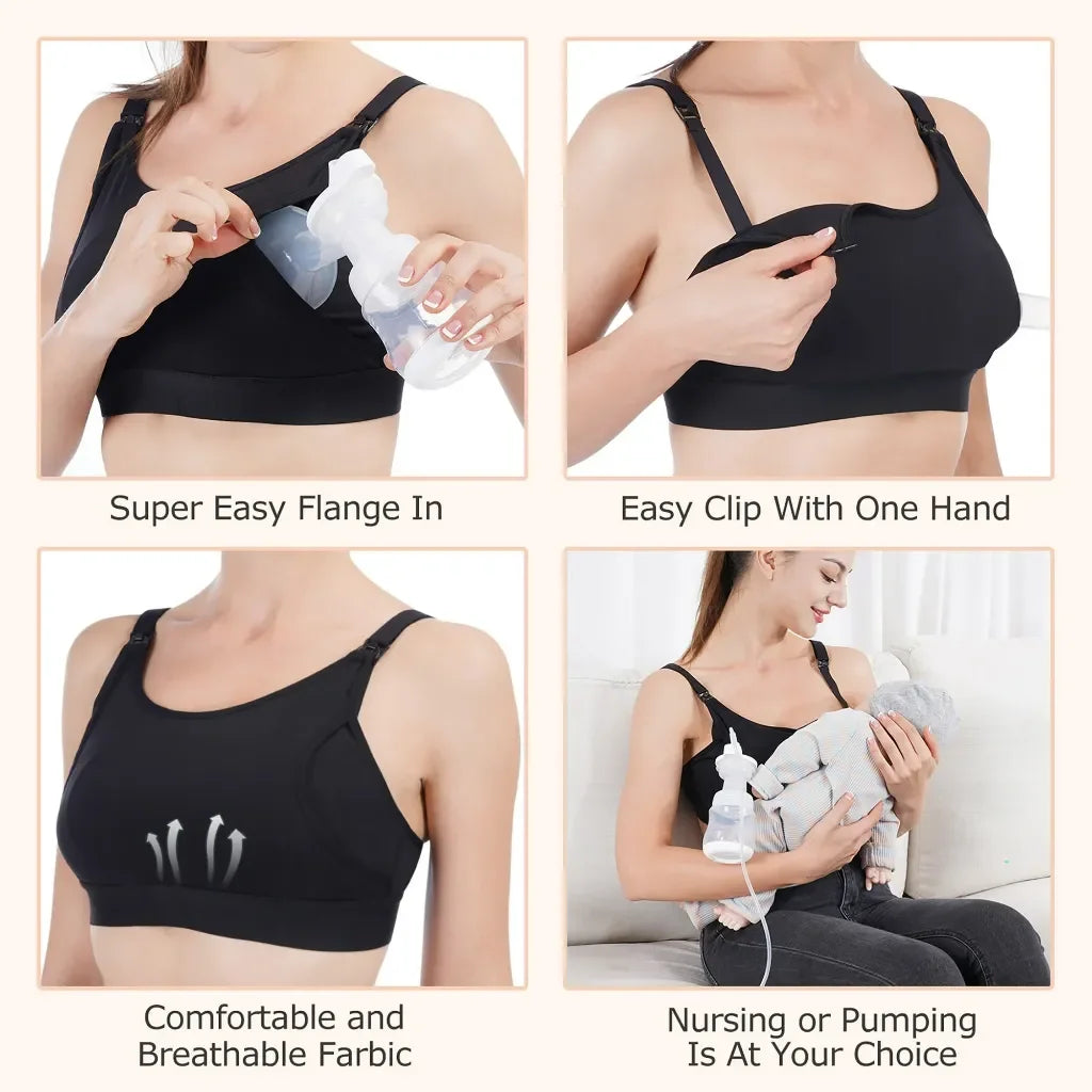 Momcozy Maternity Accessory YN08-Hands-Free Pumping Bra- Black