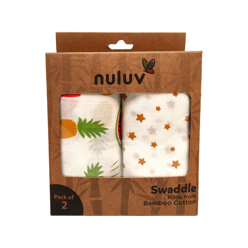 Nuluv Yellow Pineapple Swaddle Wrap (0 to 6 Months) White