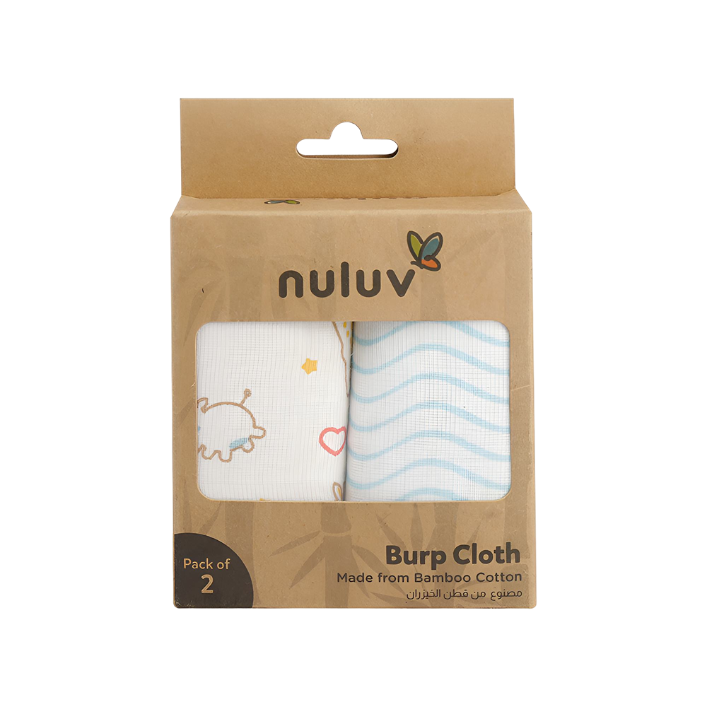 Nuluv Burp Cloth White - Pack of 2