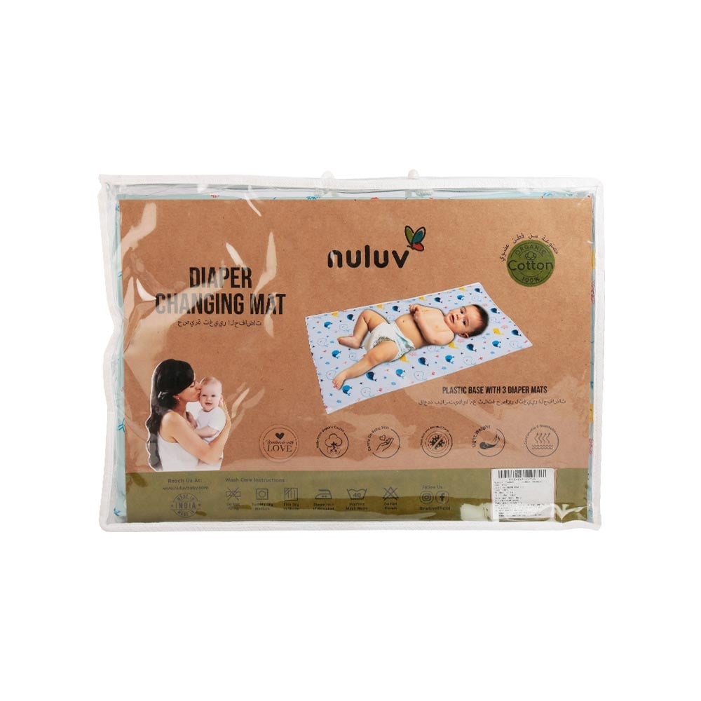 Nuluv Baby Quick Dry Sheet (Blue) - Pack of 3