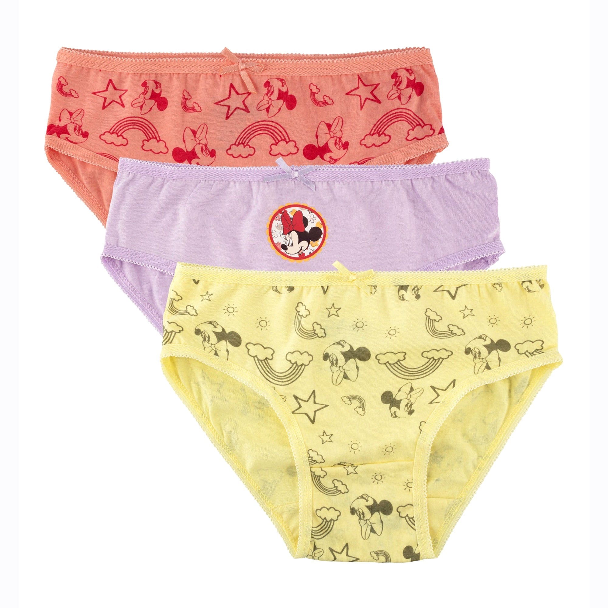 Shop Set of 3 - Minnie Mouse Printed Briefs with Elasticised