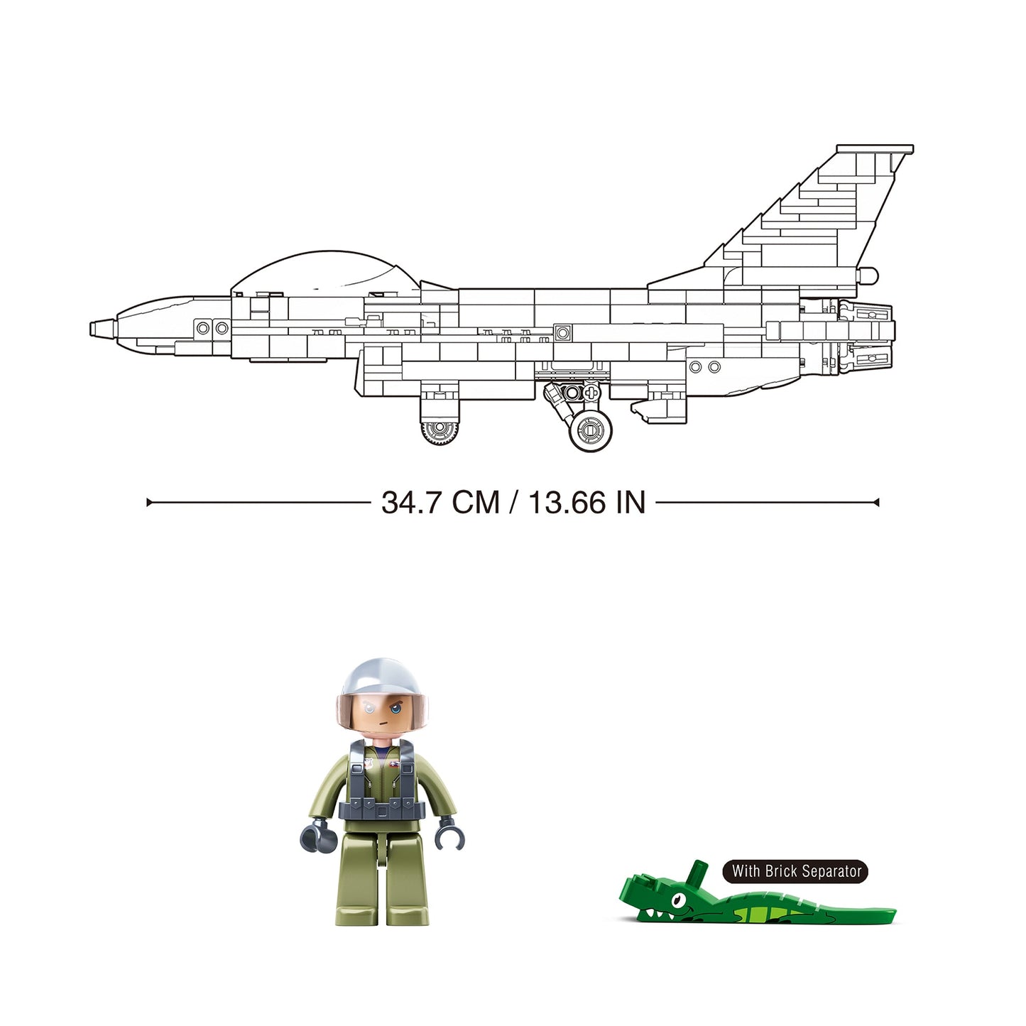 Playzu By Sluban ModelBricks-F-16C Falcon Fighter || 10years++