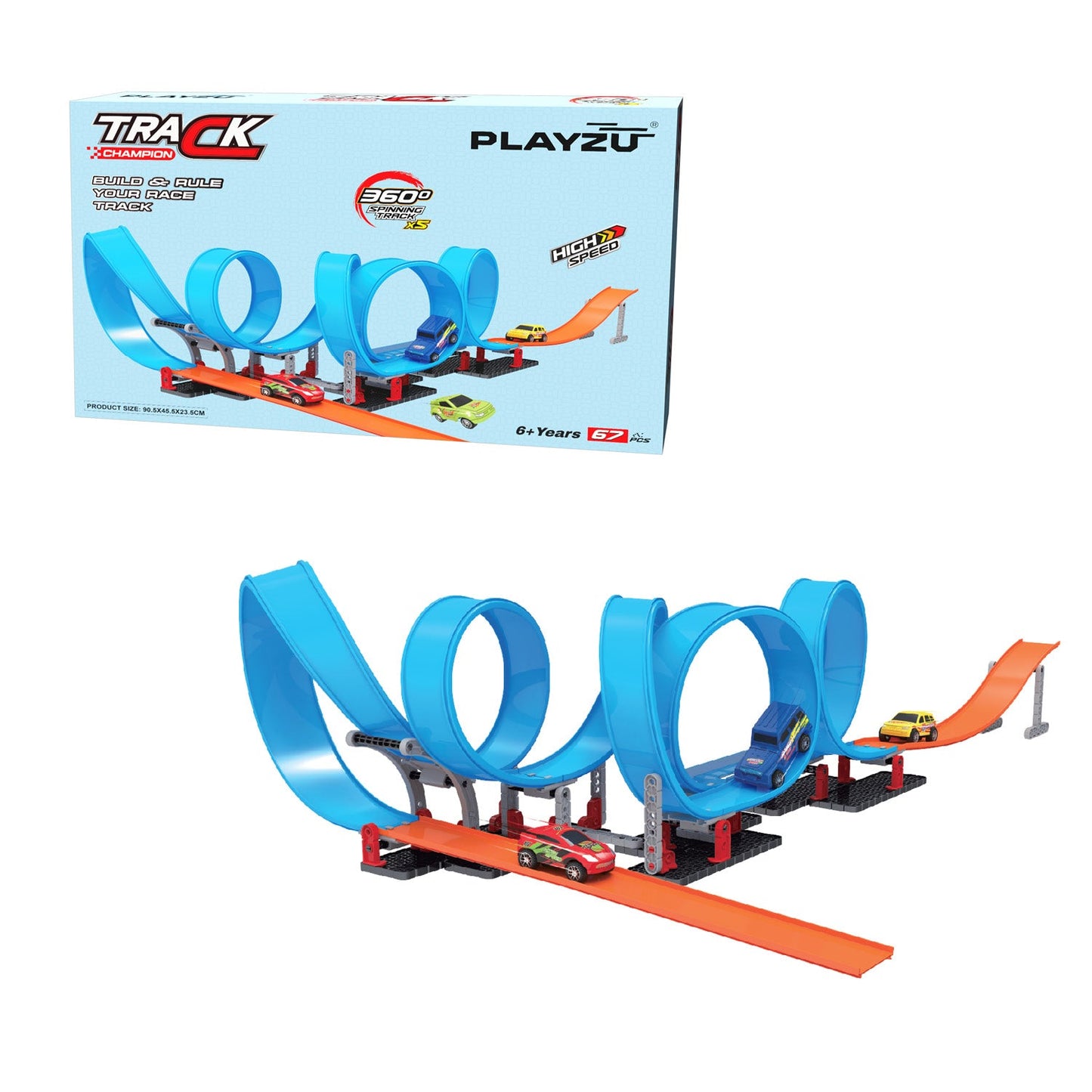 Playzu By Sluban Pull Back 5 Loop Track Set || 6years to 14 Years - Toys4All.in