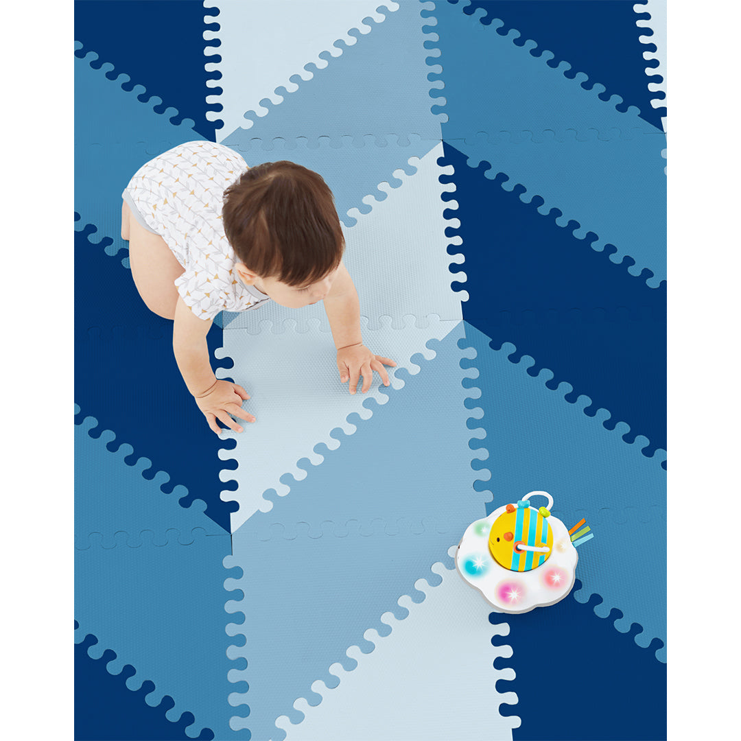 Skip Hop Blue Ombre Playspot Geo Foam Tiles || Birth+ to 24months