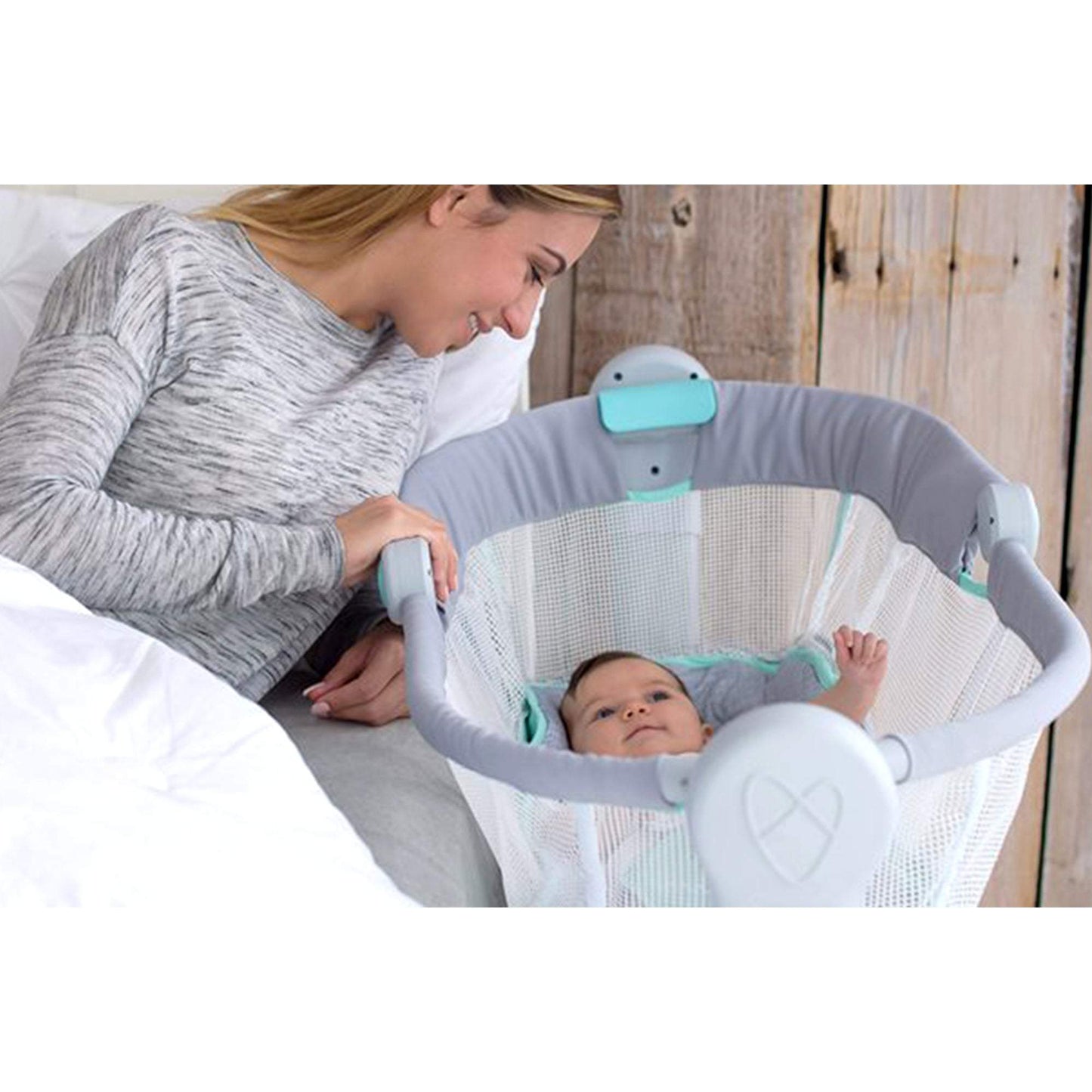 Summer Infant By Your Bed Bassinet || Fashion-Grey || Used for Birth+ To 6months