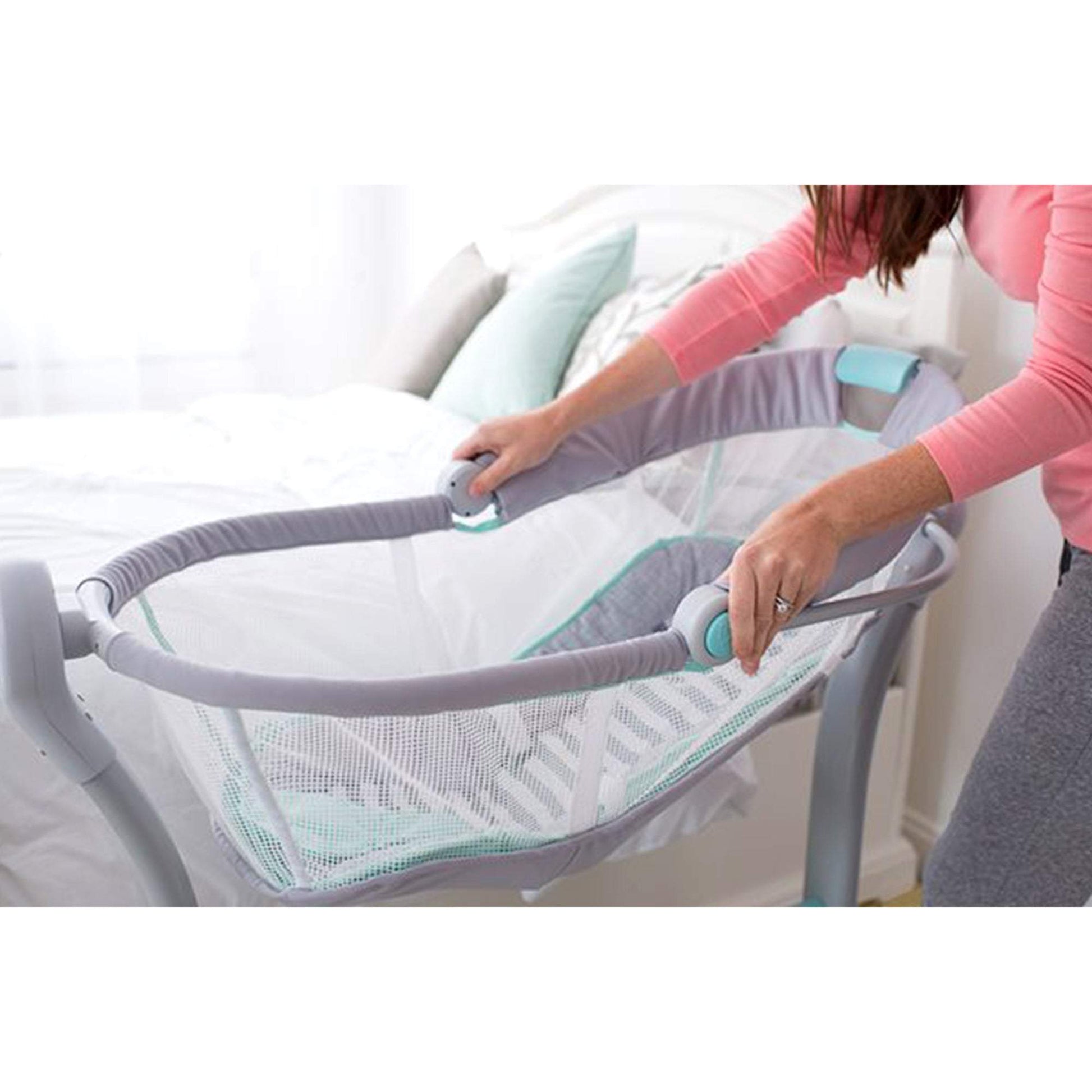 Summer Infant By Your Bed Bassinet || Fashion-Grey || Used for Birth+ To 6months
