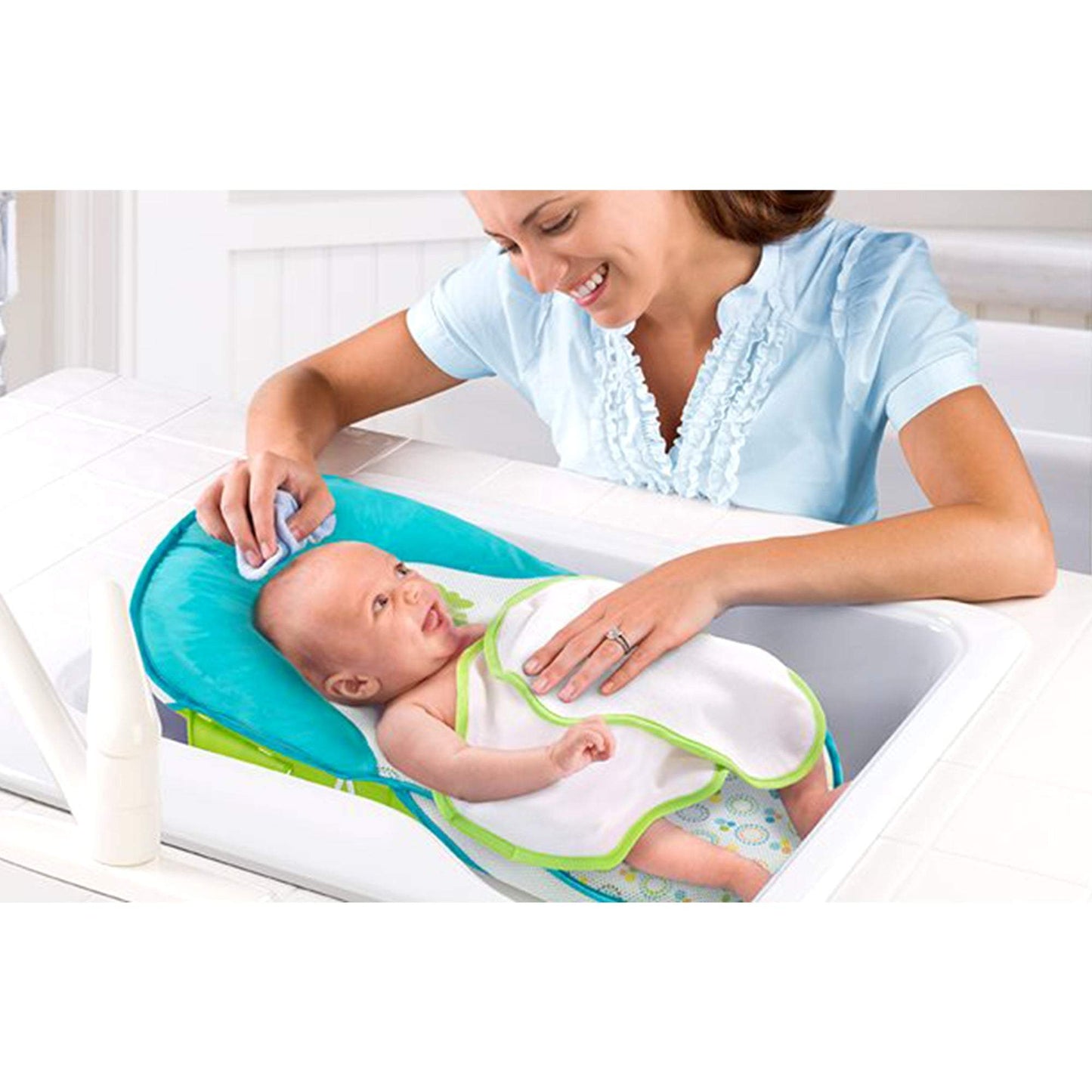 Summer Infant Folding Bath Sling With Warming Wings Green || Birth+ to 9months || Distress Box