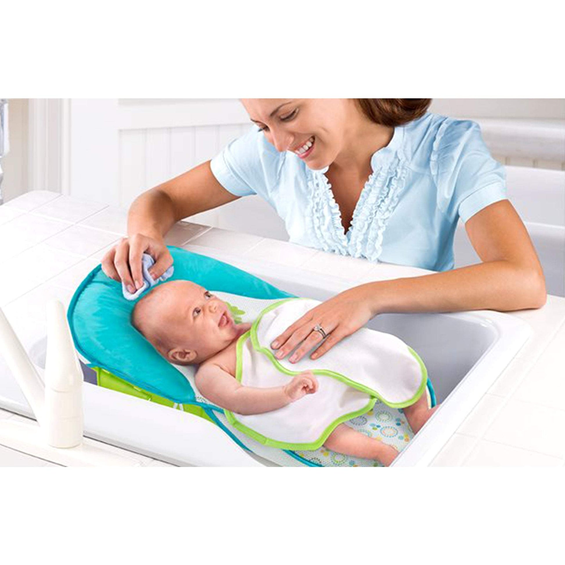Summer Infant Folding Bath Sling With Warming Wings Green || Birth+ to 9months || Distress Box